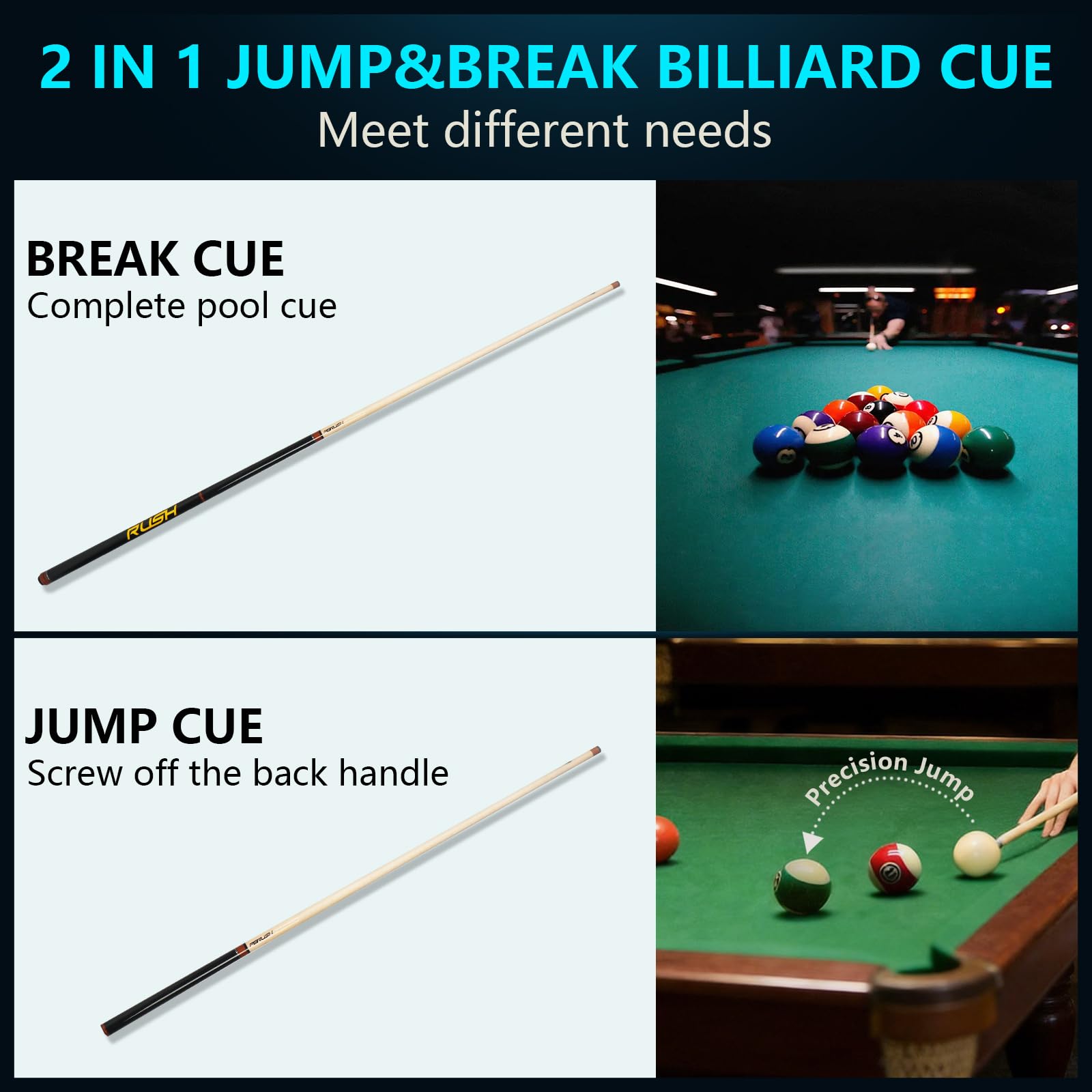 Amazon.com : CUEELF Heavy Hitter Jump Break Pool Cue 20oz 21oz